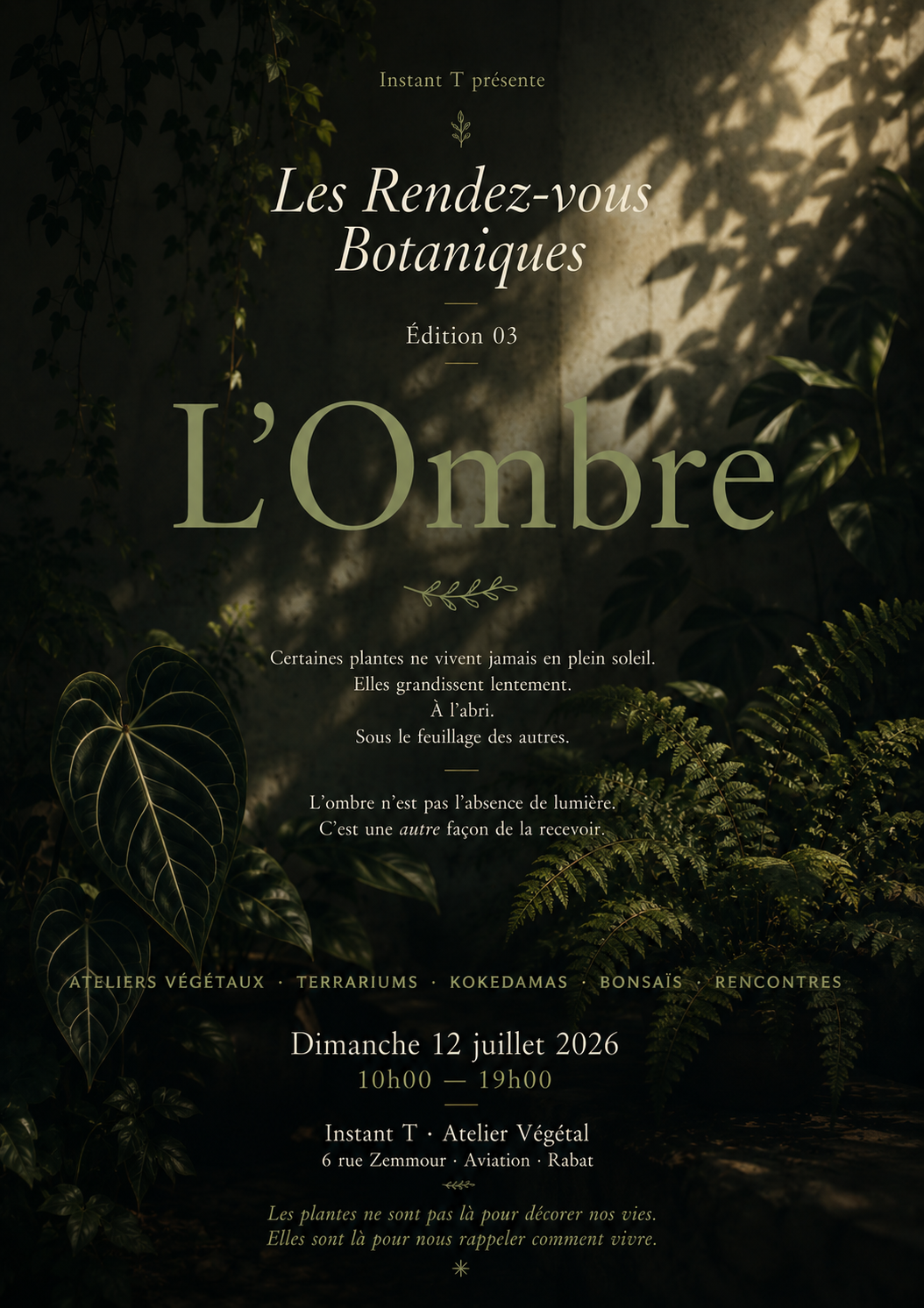 Affiche Les Rendez-vous Botaniques Édition III — L'Ombre